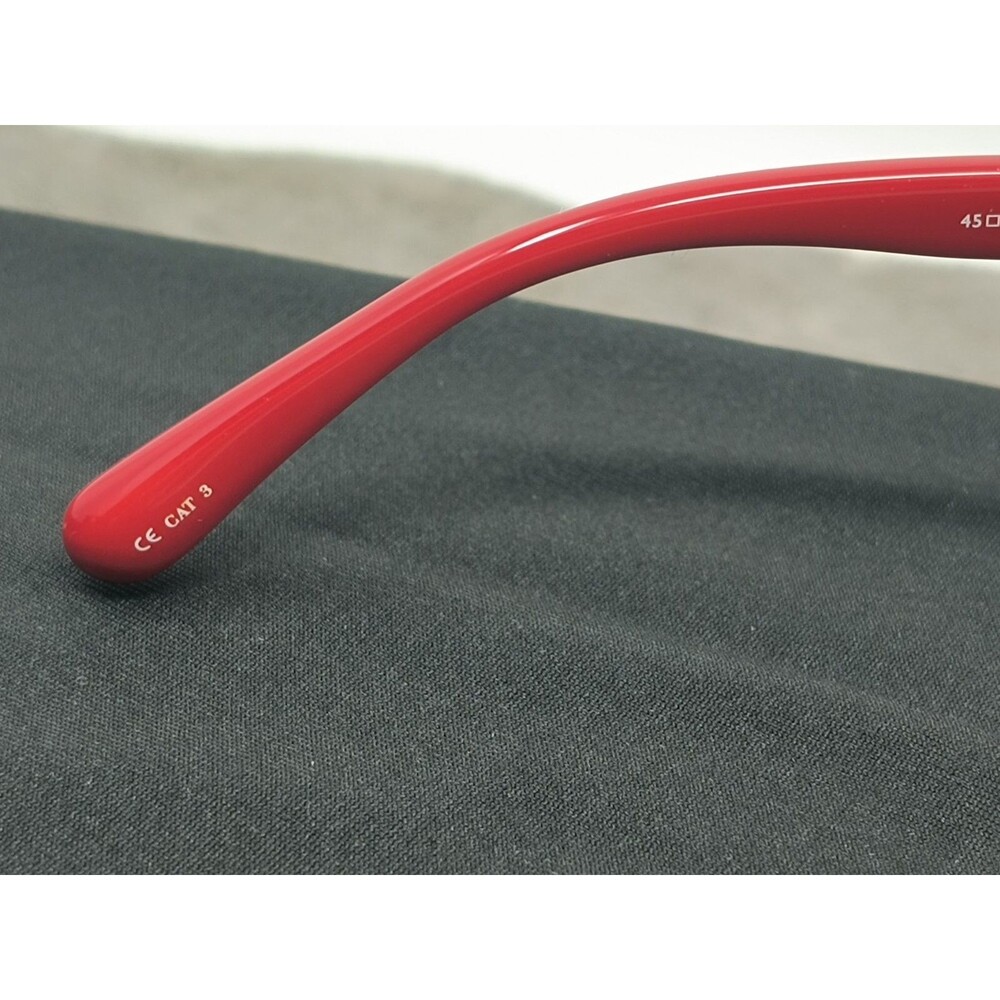 Linda Farrow Yazbukey RARE Red‎ Pink Peach Mirror Heart Frame Sunglasses NEW - Picture 10 of 13